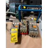 (3x) Klockner-Moeller Circuit Breakers; (2) NZMH6-63, 600 VAC, 60 Amps, (1) NZMH4-40