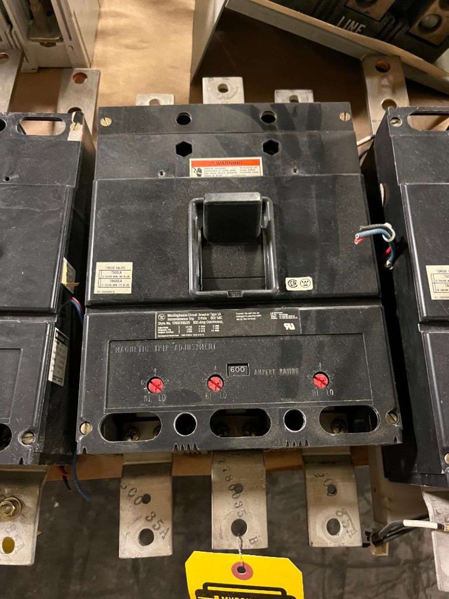 Westinghouse Circuit Breaker, Style Number 1265C95G05, 600 VAC, 600 Amps, 3-Pole