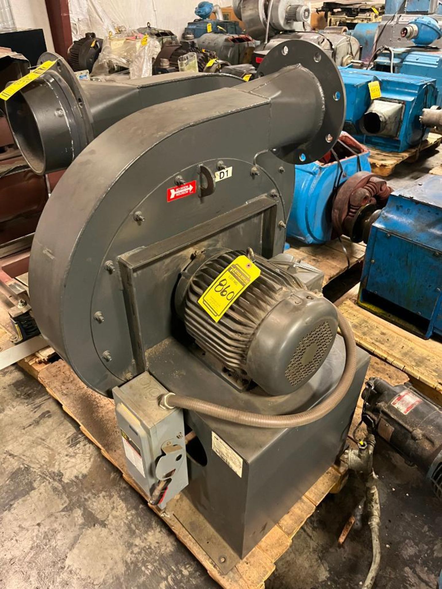 2005 NYB Blower, Shop No. A00717 105, 3500 RPM, w/ Baldor SuperE Motor, Catalog No. EM3771T, 10 HP,