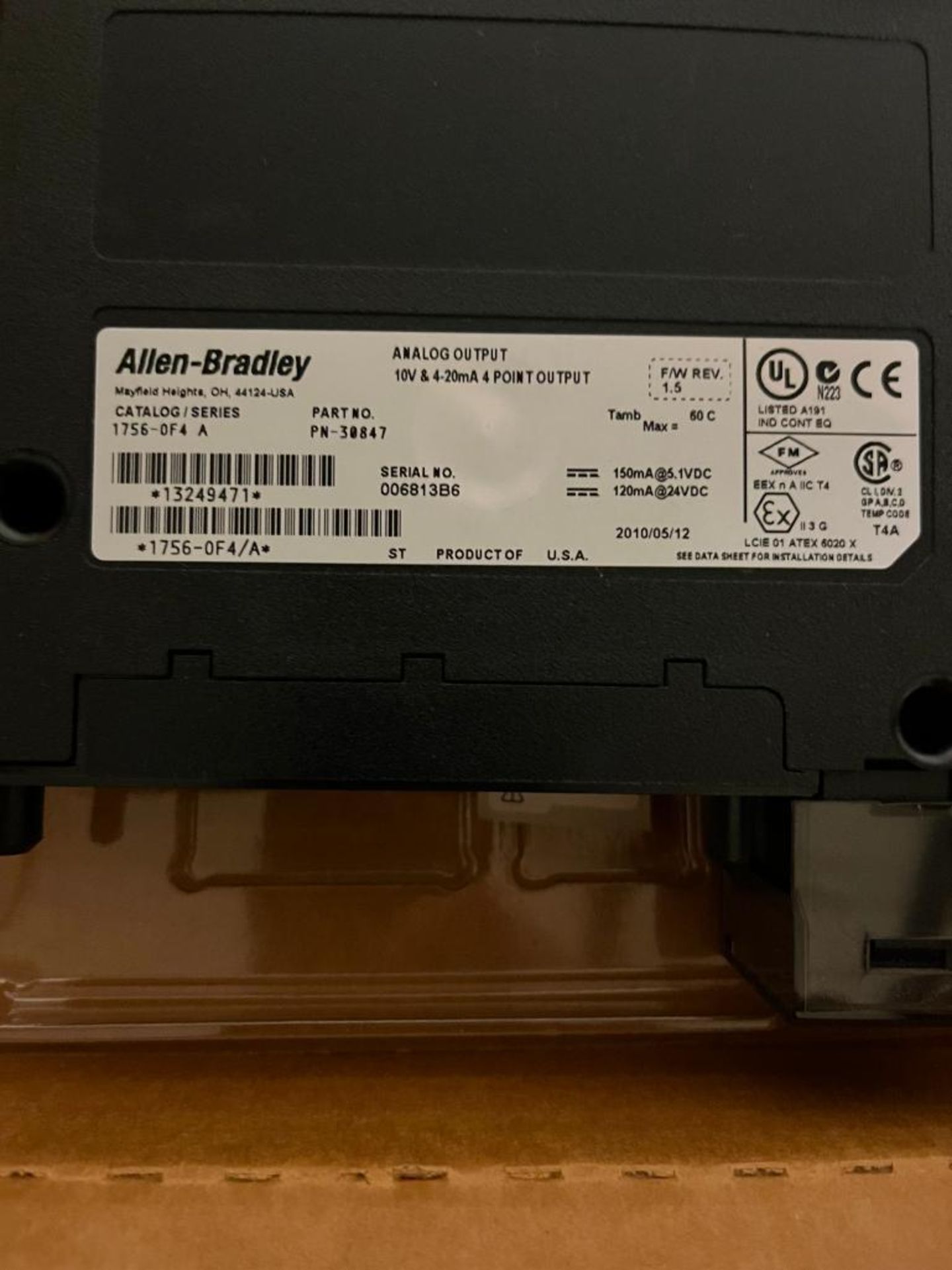 (New) Allen Bradley Current Output Module, Cat No. 17560F4 - Image 2 of 2
