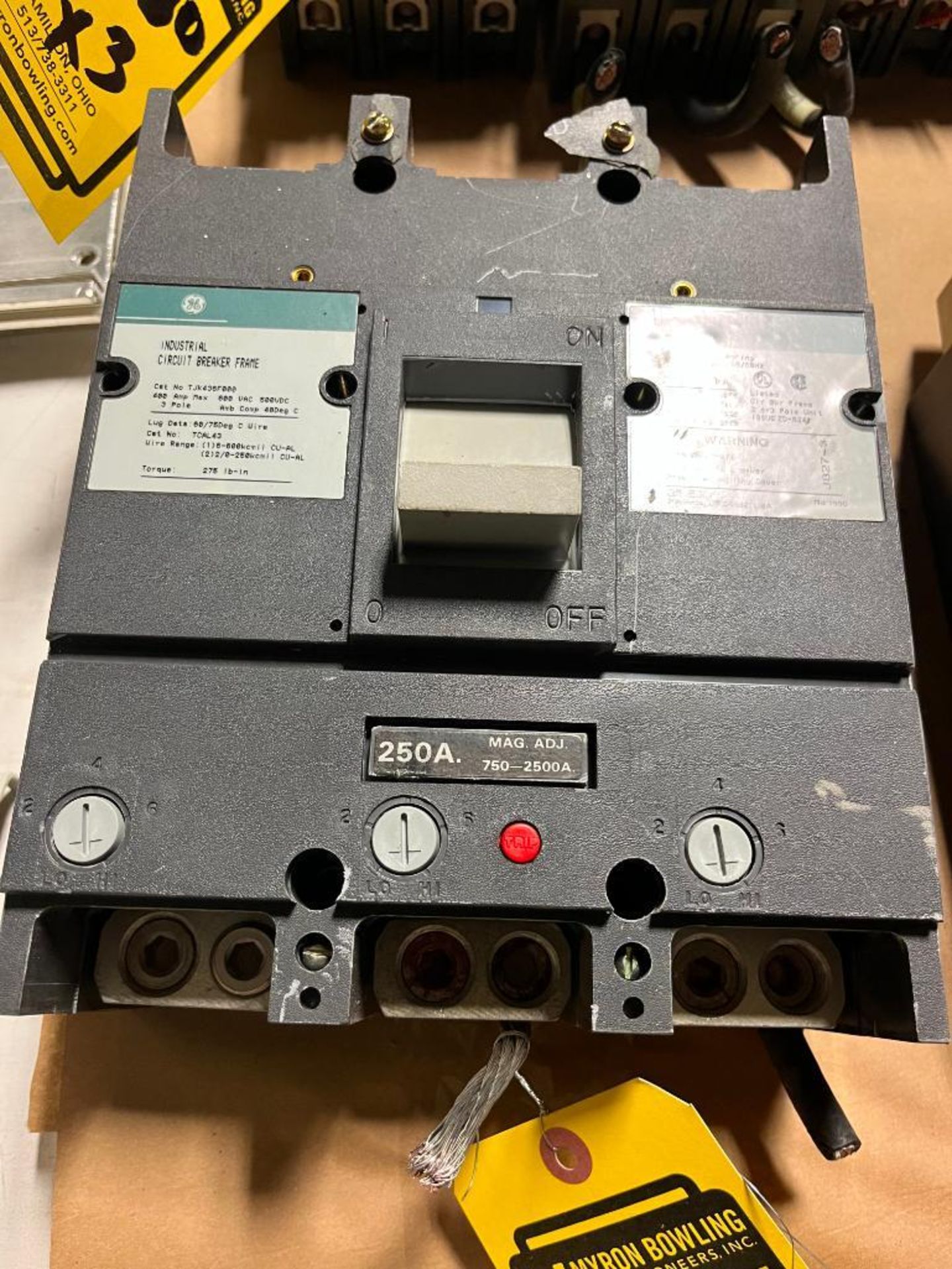 GE Industrial Circuit Breaker, 3-Pole - Image 2 of 3