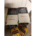 (2x) Allen Bradley Power Flex40 AC Drives, Series A, Input Single Phase, Output 3-Phase