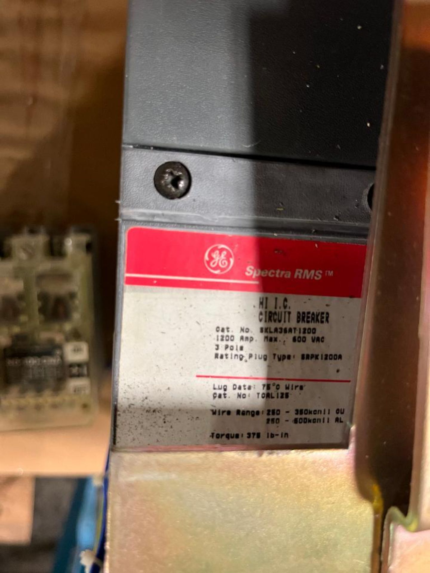 General Electric Spectra RMS HI I.C. Circuit Breaker, Catalog Number SKLA36AT1200, 3-Pole, 600 VAC - Image 4 of 4