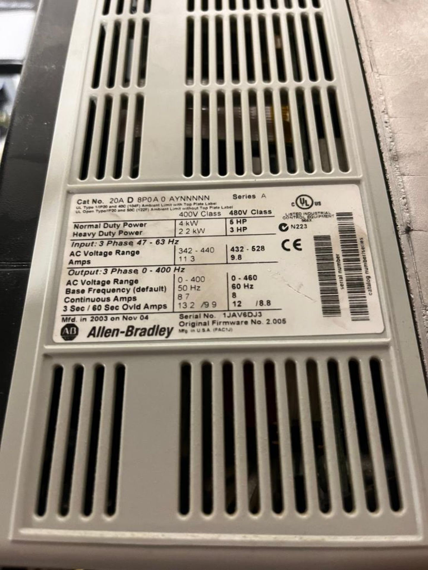 (2x) Allen Bradley Power Flex 70 AC Drives, Series A, 3-Phase - Image 4 of 4