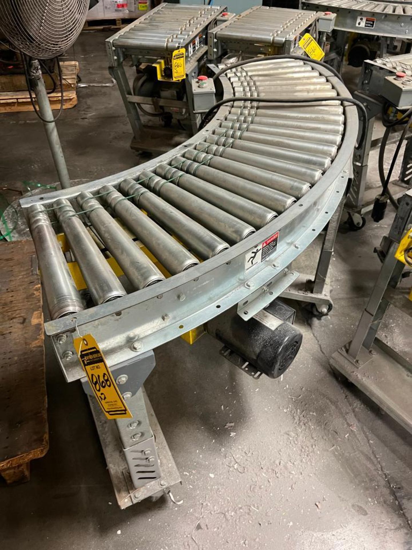 (2) 6' 3" x 16" MDR Curved Conveyor on Wheels w/ Allen-Bradley Controls, PowerFlex40 Drives, Worldwi