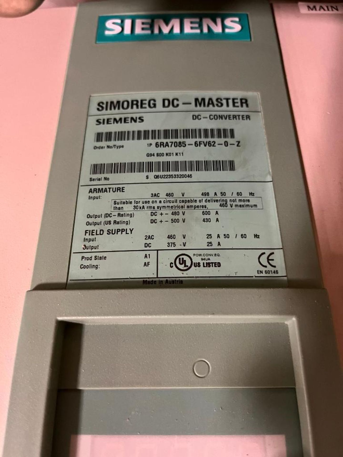 (2x) Siemens DC Converter, Simoreg DC Master - Image 6 of 6