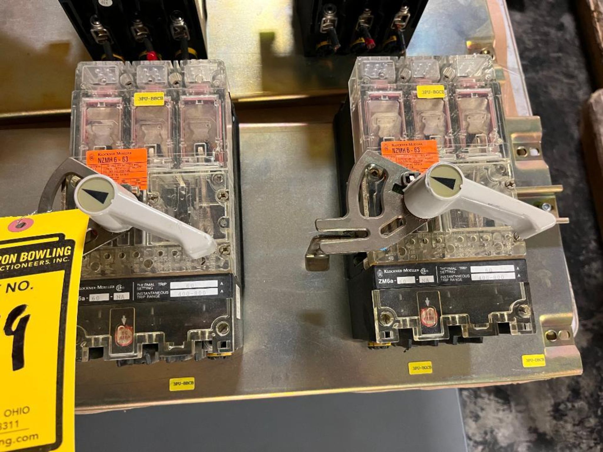 (2) Klockner-Moeller NZMH6-63 Circuit Breakers, 600 VAC, 60 Amps - Image 2 of 2
