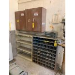 Pigeonhole Bolt Bin w/ Content, Shelf Unit, (2) Lawson Cabinets