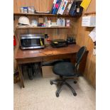 Desk, Chair, GE Microwave, & Epson Printer