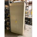 (2) 2-Door Cabinets, (4) Assorted Tables/Carts w/ Content