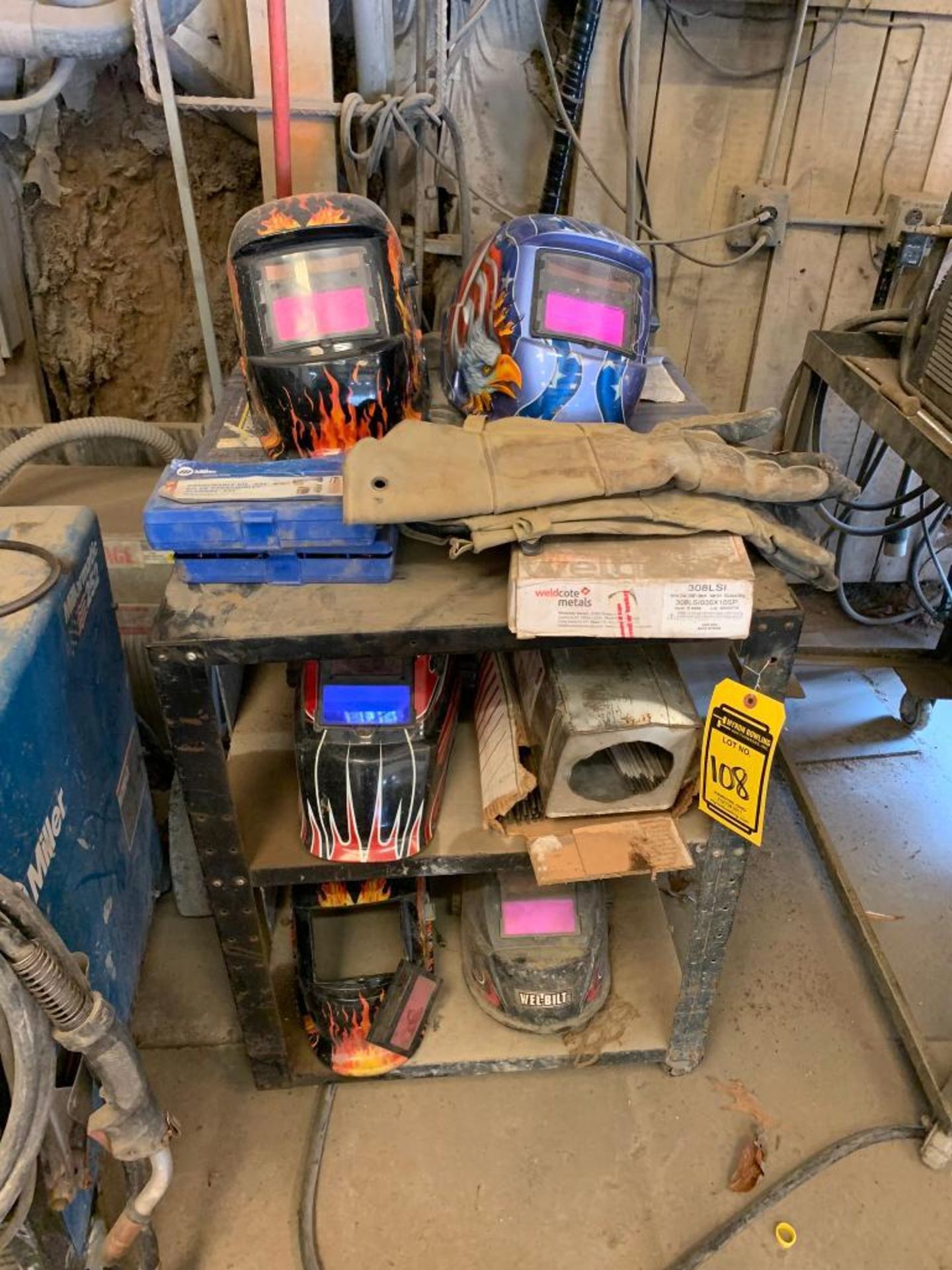 Cart W/ Assorted Welding Accessories, Welding Curtains