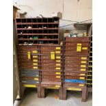 (3) Lawson Small Parts Bins & Pigeonhole Cabinet w/ Content