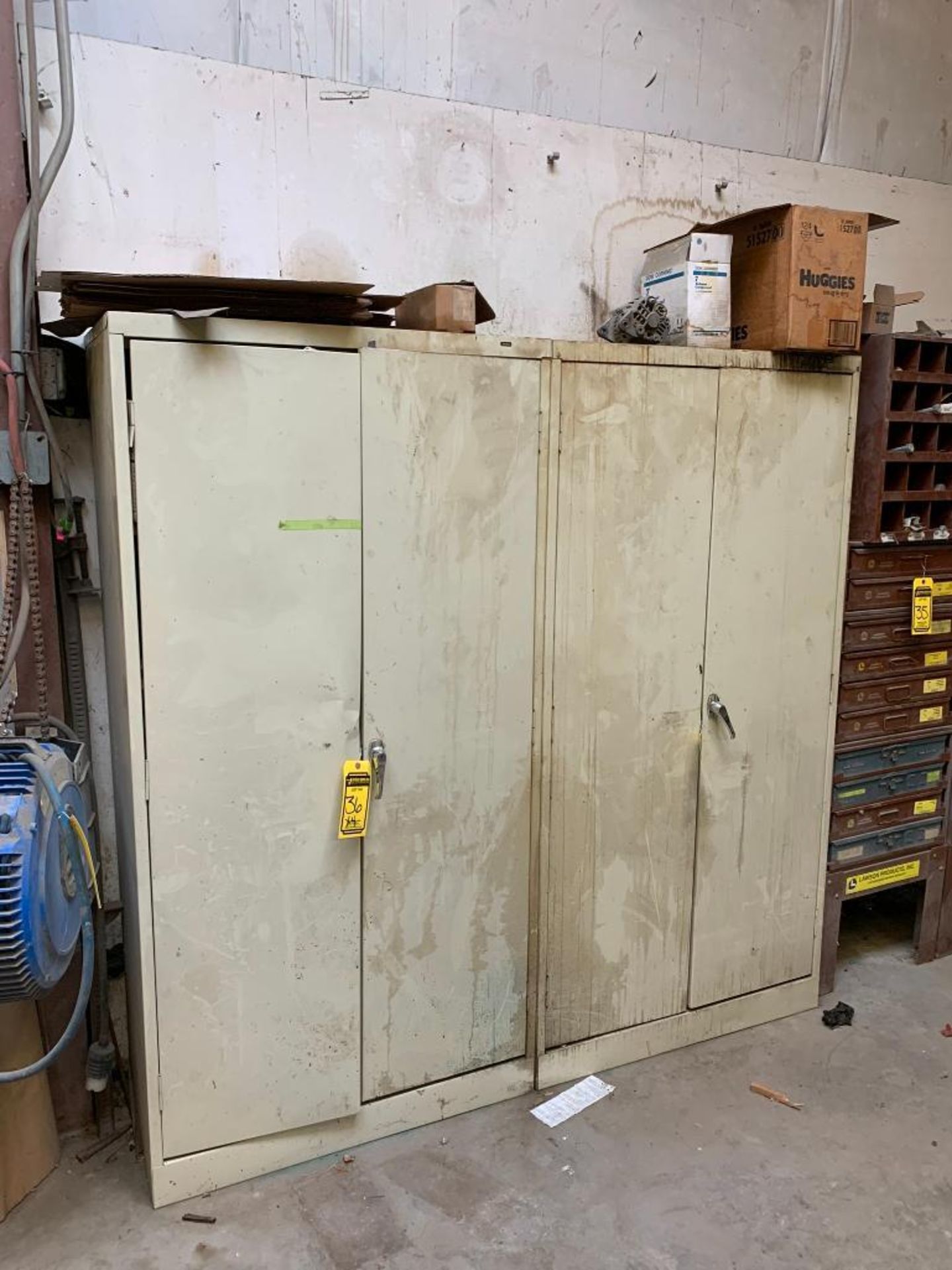 (4) 2-Door Cabinets w/ Content, Becker Vacuum Pump