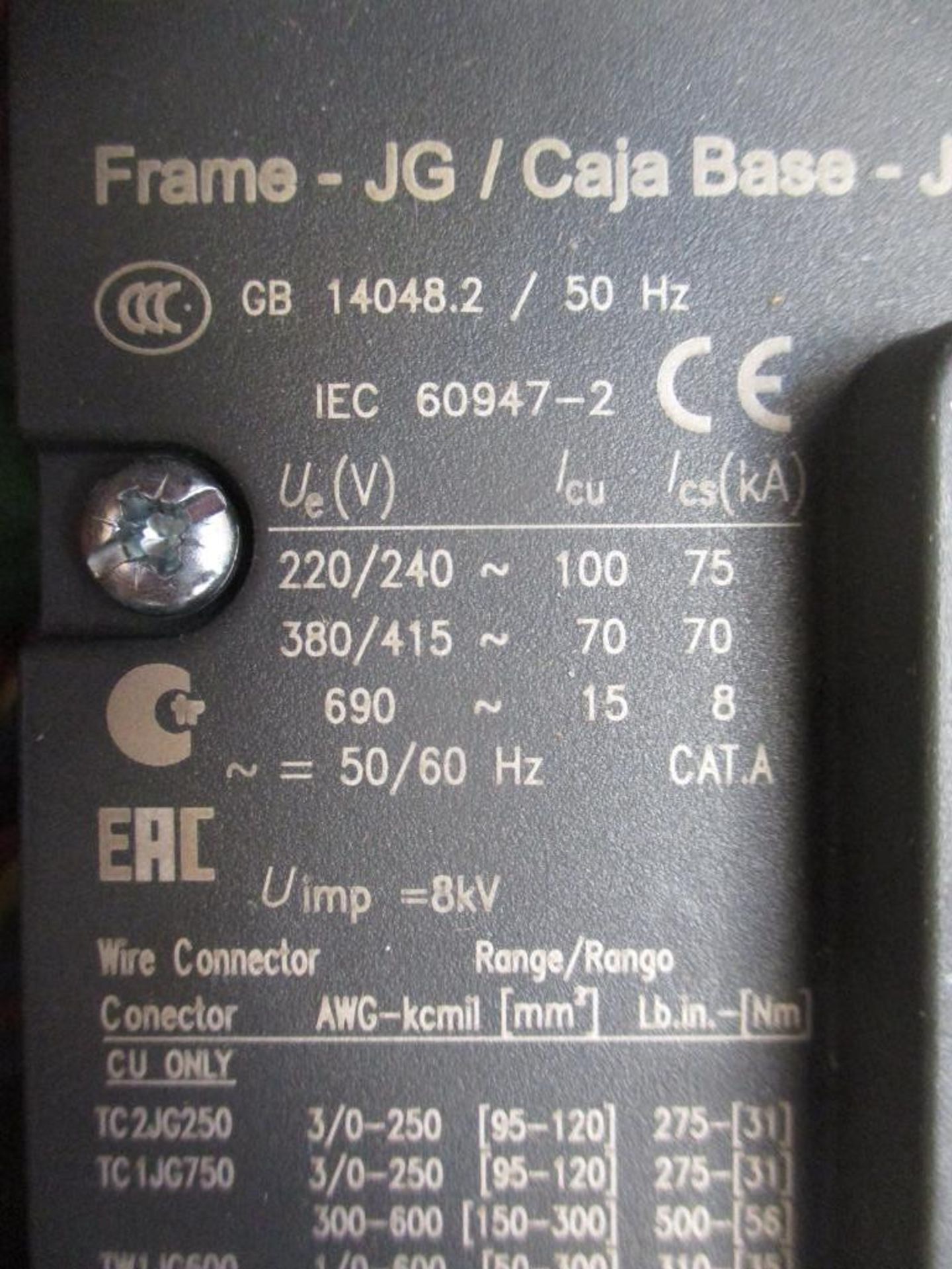 Siemens 400 AMP Circuit Breaker, 53367P1, 400A, 3-P, ETU LI 3AS+48VDC UVR+WP, 65KA@480V (New in Box) - Image 3 of 4