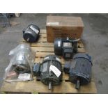 (New) Motors; Marathon 1-1/2 HP, Vickers 3 HP, (2) Toshiba 3 HP, N. American 5 HP, Baldor 1 HP