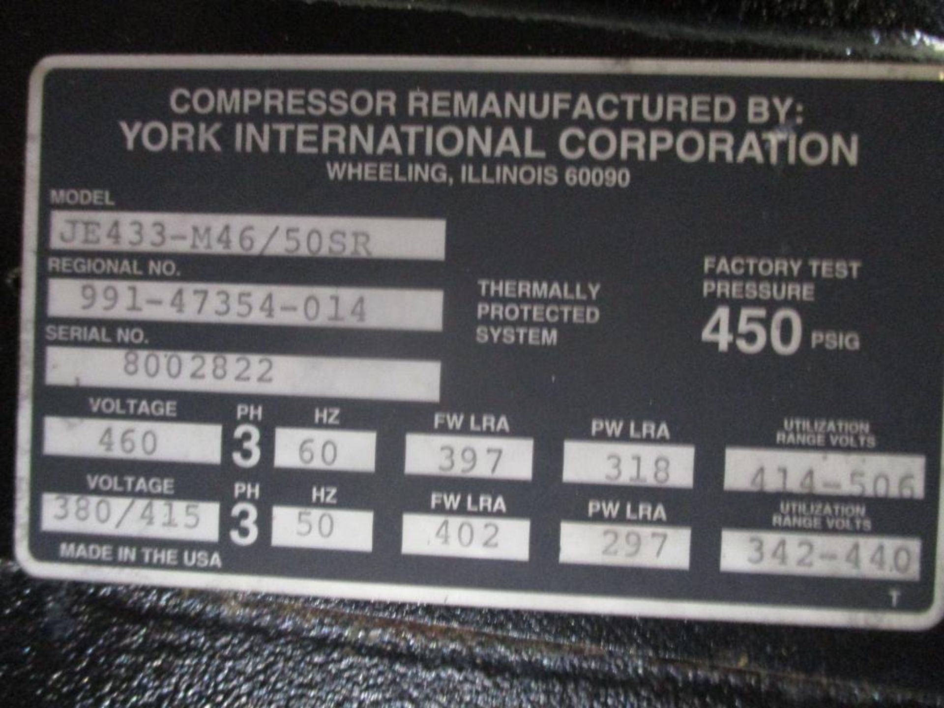 York Compressor, JE433-M46/50SR - Image 4 of 4