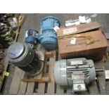 (6) Motors; US 5 HP Vertical Mount, Reliance 10 HP, Reliance 1 HP, Reliance 3 HP, ABB 7.5 KW, & (1)