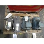 (New) ABB 30 KW Motor, (New) (2) Leeson 4 or 3 HP Motors, (Used) Servo Motor