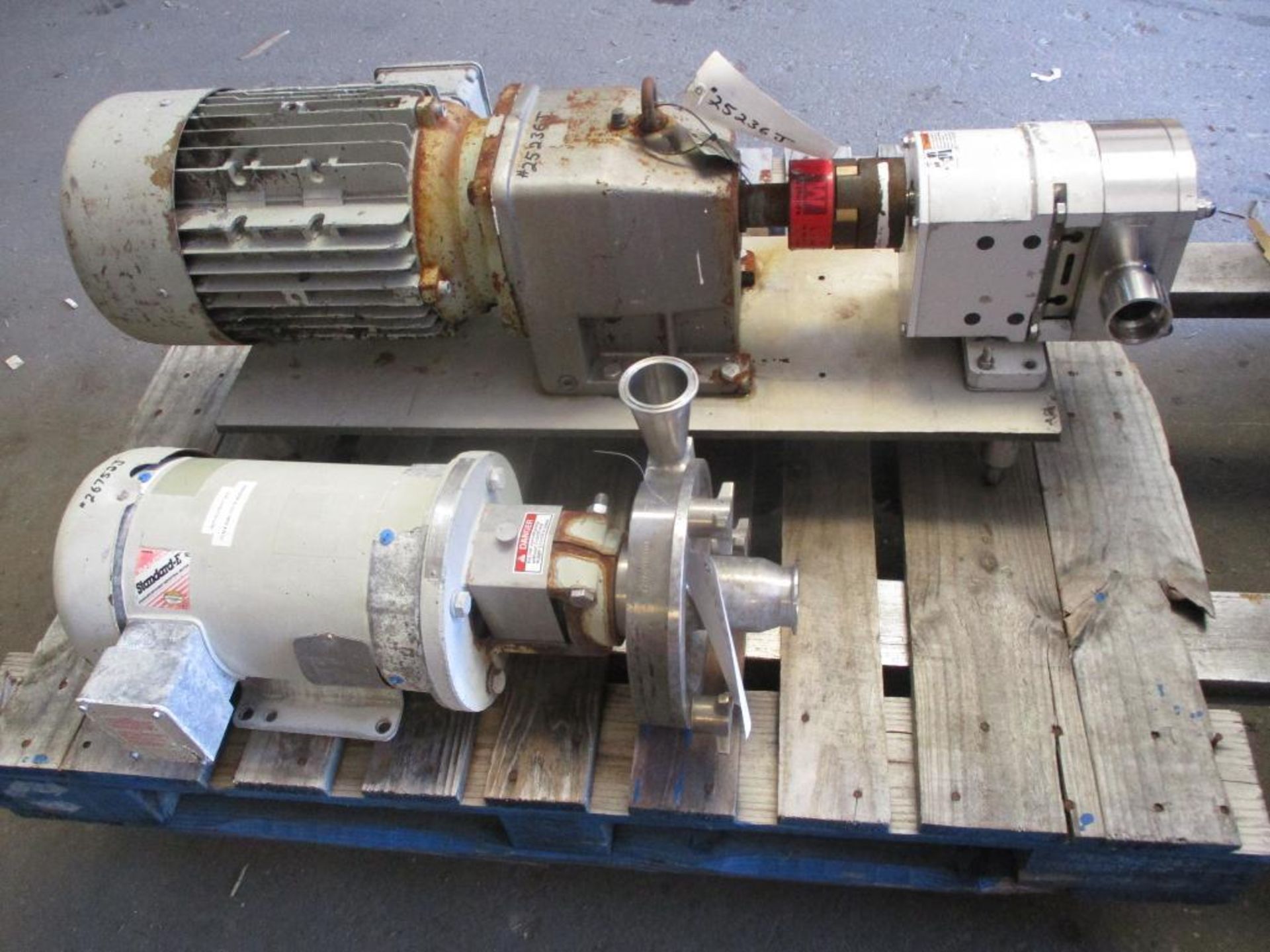 Unibloc 1-1/2" Stainless (400/456) & Motor, & Fristam 2x2 Stainless Pump/5HP Motor (Used) - Image 2 of 4