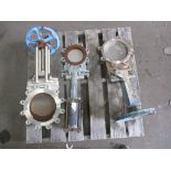 (3) Knife Gate Valves, True-Line 10" Stainless, Davis 6" Iron, Dezurik 8" Stainless