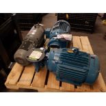 (3) Pumps w/ Motors; (1) Crane & Nuttall Gear Motor, (2) Baldor 20HP (New)