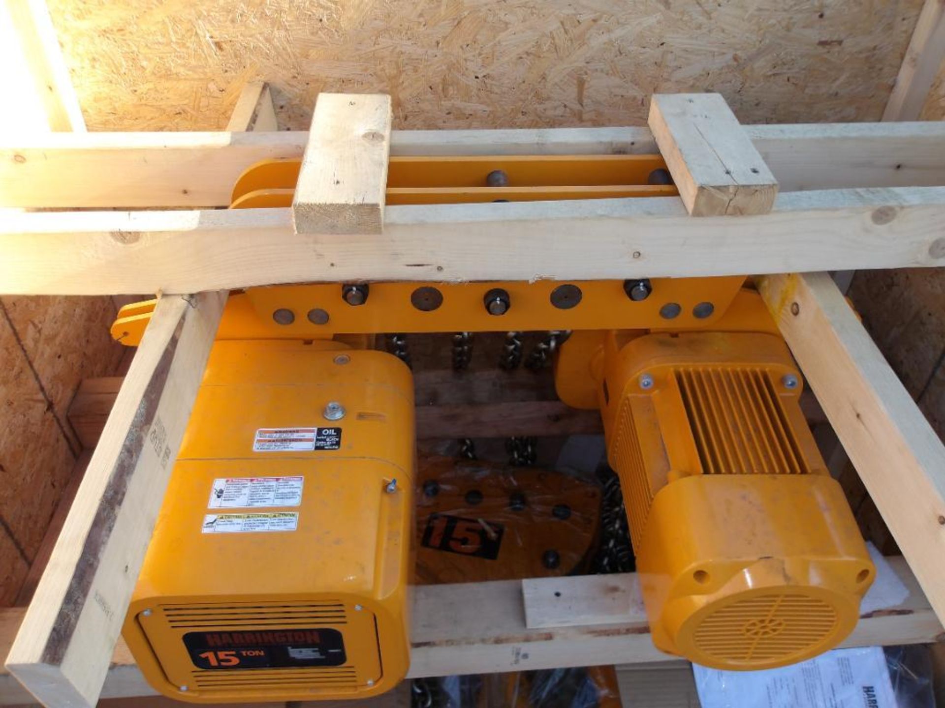 Harrington Electric 15-Ton Chain Hoist, Code: NER2020LD, S/N 330987 (New in Crate) - Image 4 of 4