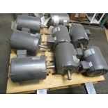 (8) (New) Baldor Reliance 7-1/2 HP Motors, 213T Frame, 200 V, 1770 RPM, 3 PH