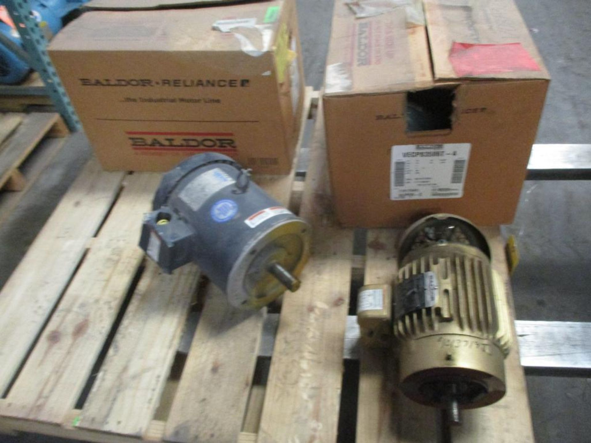 (2) (New) Baldor 2 HP Motors, (1) (Used) Baldor 1-1/2 HP Motor, (1) (Used) Leeson 3/2 HP Motor