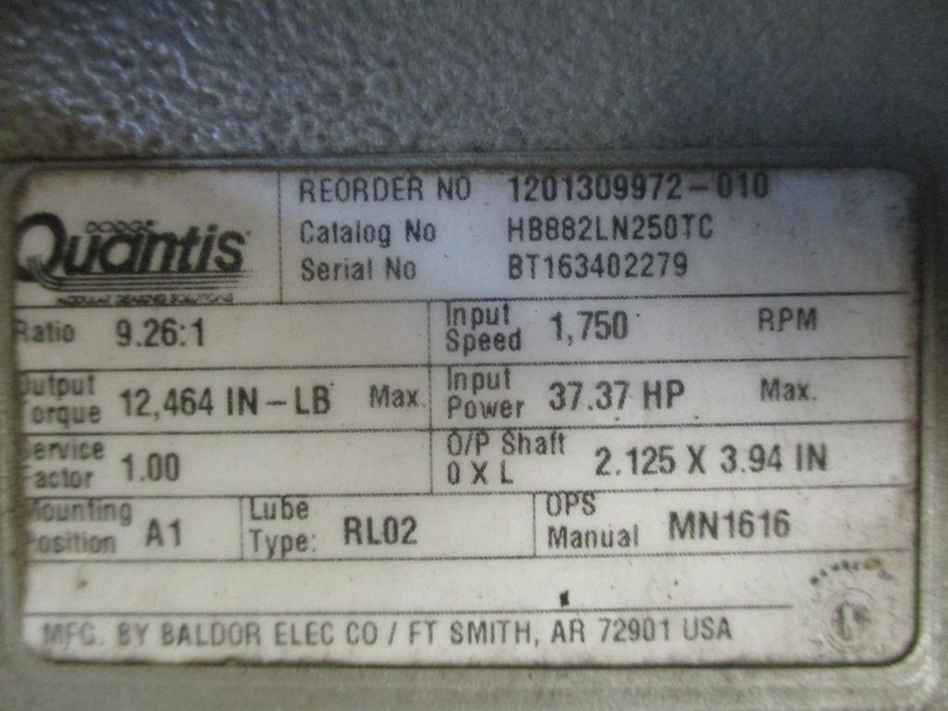 (3) Gear Reducers; Rexnord 55.8/1, Falk 42.10/1, Baldor 9.26/1 (New) - Bild 4 aus 4