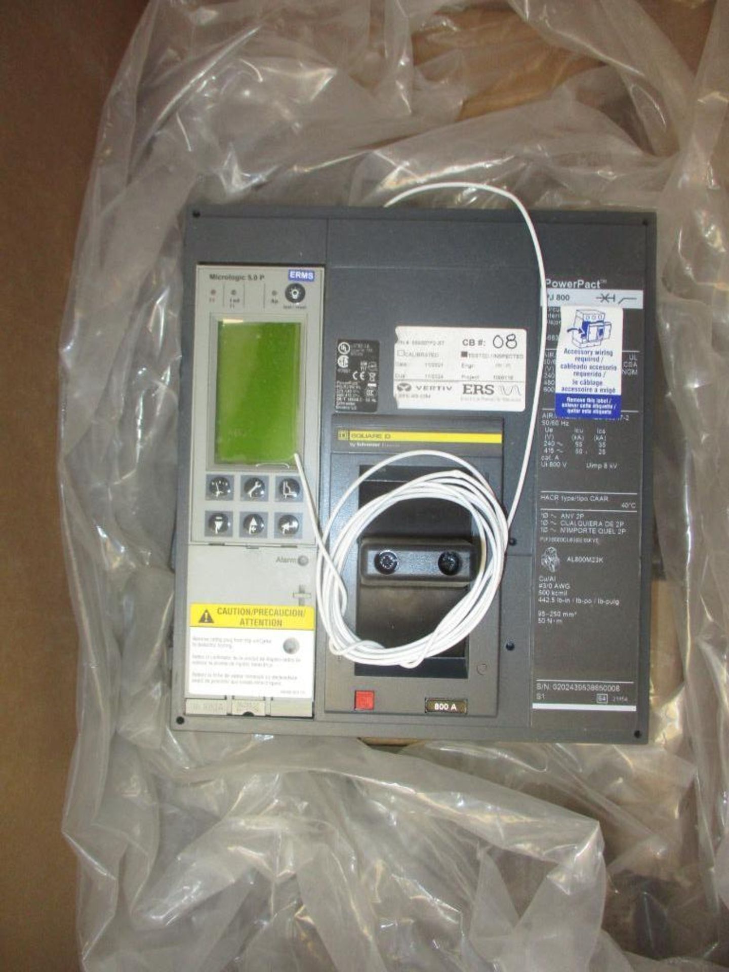 Square D 800 AMP Circuit Breaker, 568307P2, 800A, 3P, 600VAC, PowerPacT PJ 800, Micrologic 5.0 P (Ne