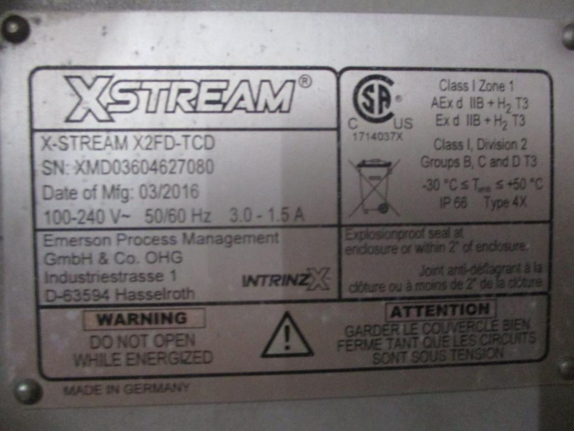 (Used) Rosemount Xstream X2FD-TCD Gas Analyzer - Image 4 of 4