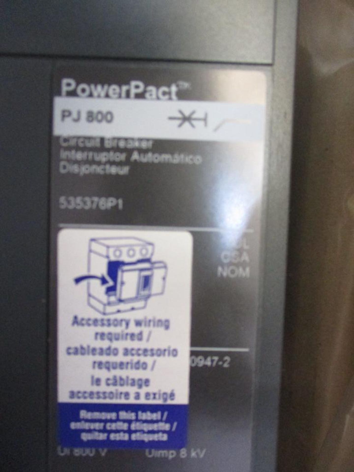 Square D 800 AMP Circuit Breaker, 53537681, 800A, 3P, 600 VAC, Mod. PJ 800 (New in Box) - Image 2 of 4