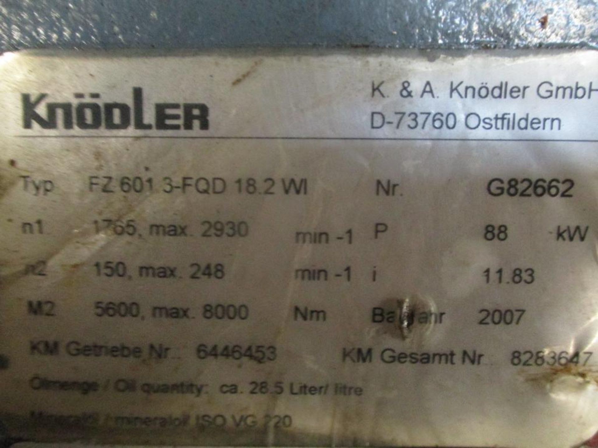 (2) Gear Reducers: (1) Knodler, Ratio: 11.83 (Used), (1) Sew Eurodrive, Ratio: 143.47 (New) - Image 4 of 4