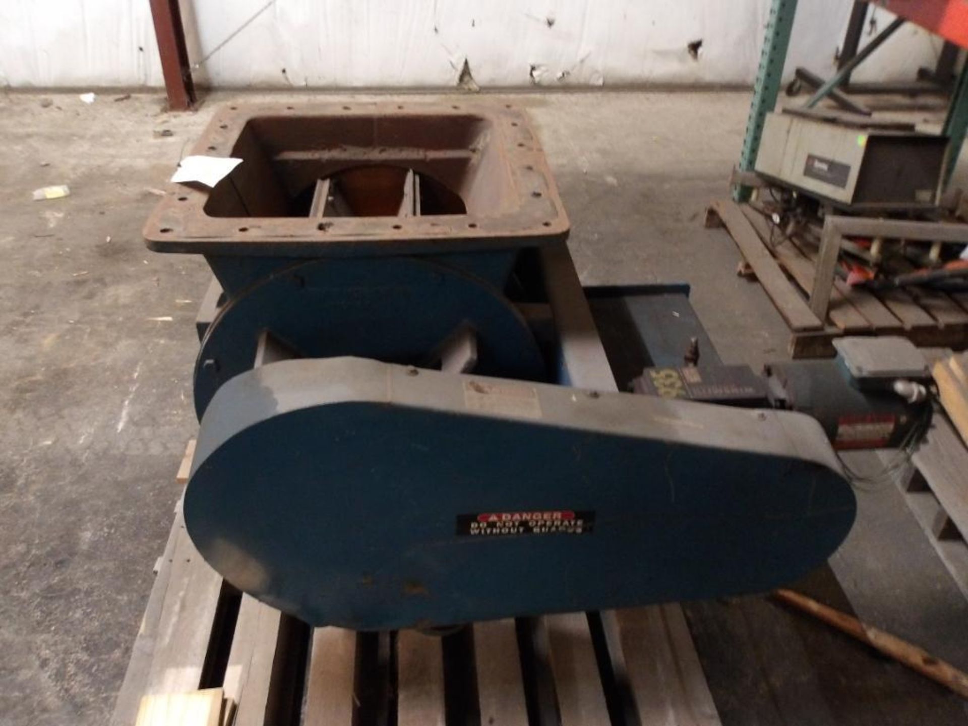 Meyer & Son Iron Feeder & Motor, 2 HP Motor, Size 22x22 (Used)