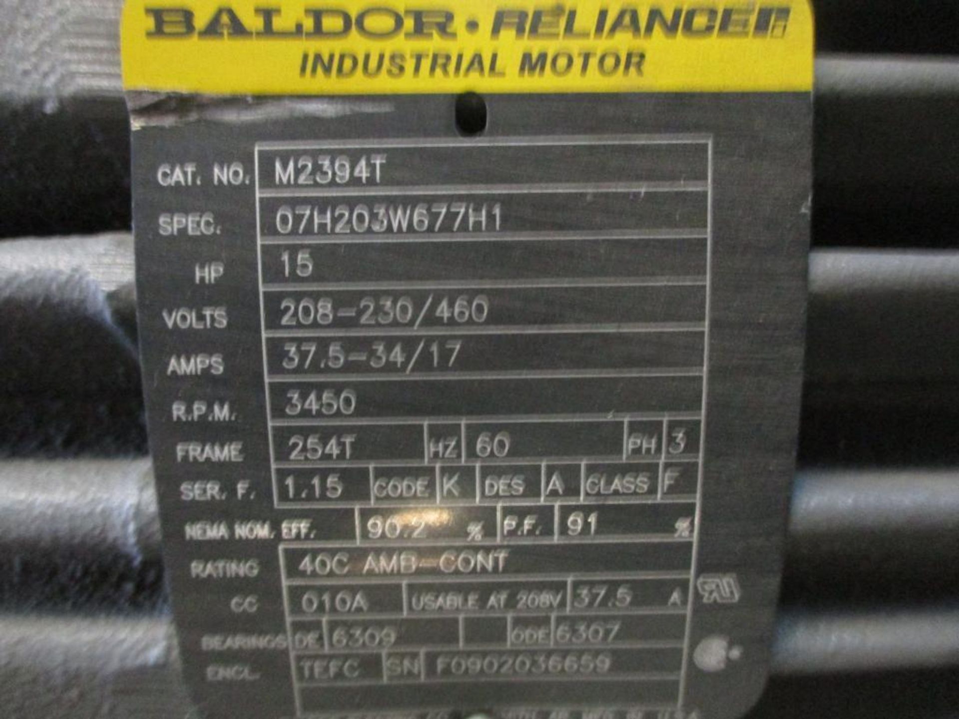 (4) (New) Motors; US 15 HP, Baldor 15 HP, US 10 HP, US .25 HP - Image 3 of 4