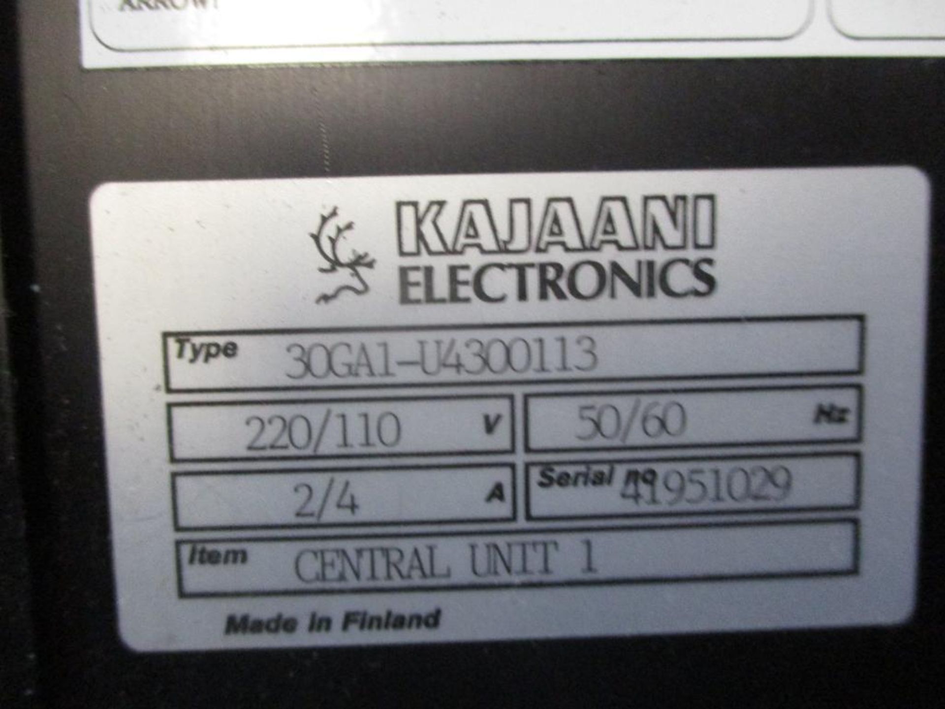 (3) Valmet Kajaani Central Units, Type: 30GAL-U4300113, 220/110V (Used) - Image 4 of 4