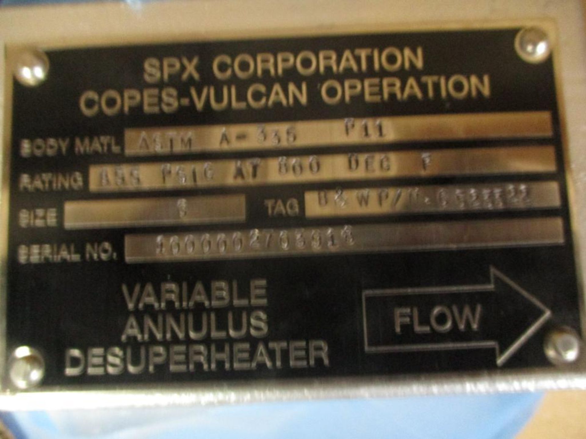 SPX 6" Variable Annulus Desuperheater, Body: ASTM A-335 P11, Flange: 900 (New) - Image 3 of 3