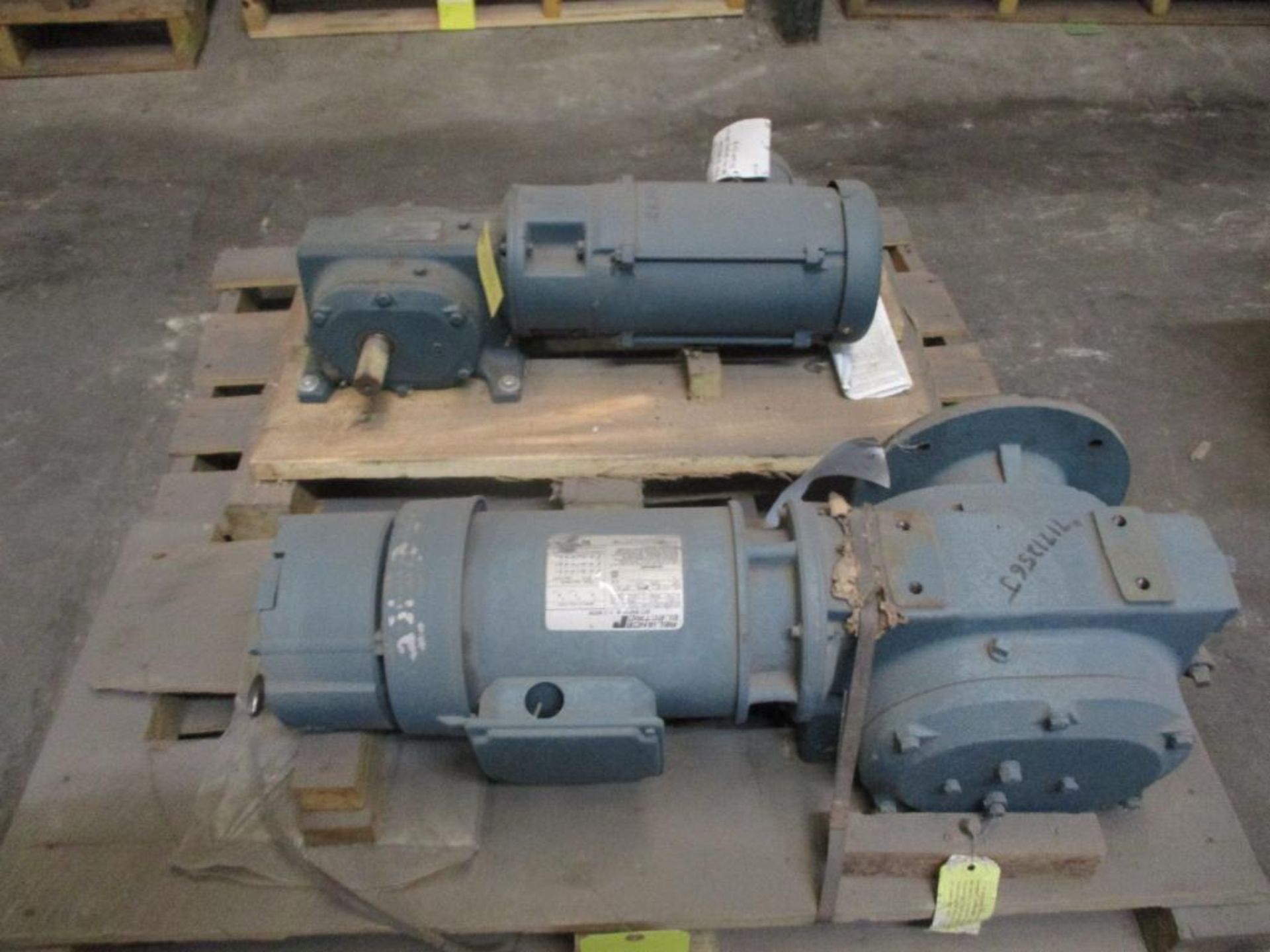 (2) Dodge/Reliance Gearmotors; (1) .5 HP, Ratio: 240, (1) 3/4 HP, Ratio: 240 (New)