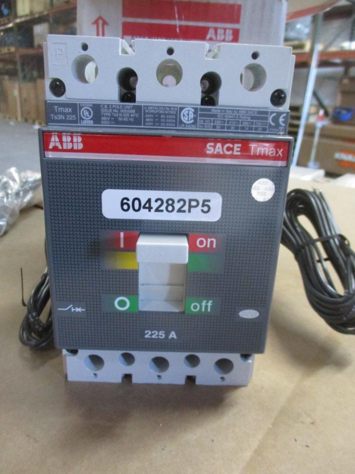 ABB 225 AMP Circuit Breaker, SACE TMAX TS3 N 225, 3-Pole (New in Box)