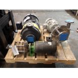 Pumps w/ Motors; (New) Fristam, (New) Gusher Pump, (Used) Eastern Centric, 2x3x8 S/S, 2x1 Steel
