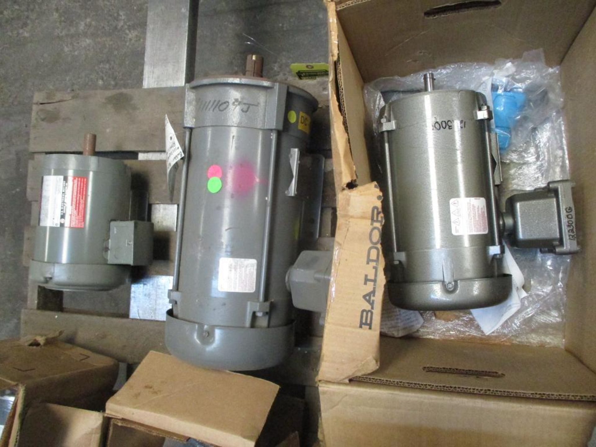 (6) (New) Motors; (1) US .25 HP, (1) Baldor 1 HP, (2) Marathon 3/4 HP, (1) Baldor 2 HP, (1) US 1-1/2 - Image 3 of 4