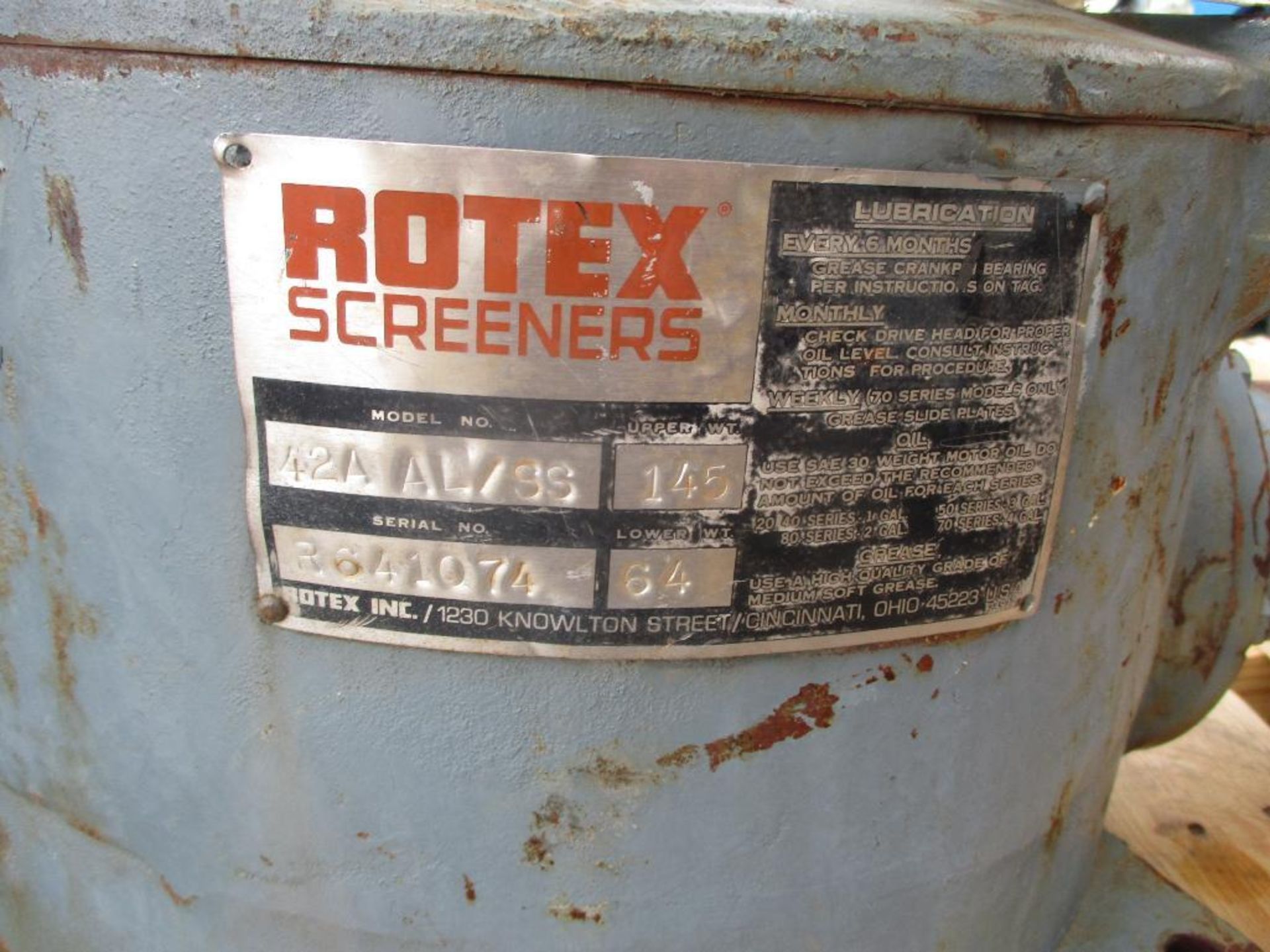 Rotex Screeners, Model 42A AL/SS - Image 5 of 5