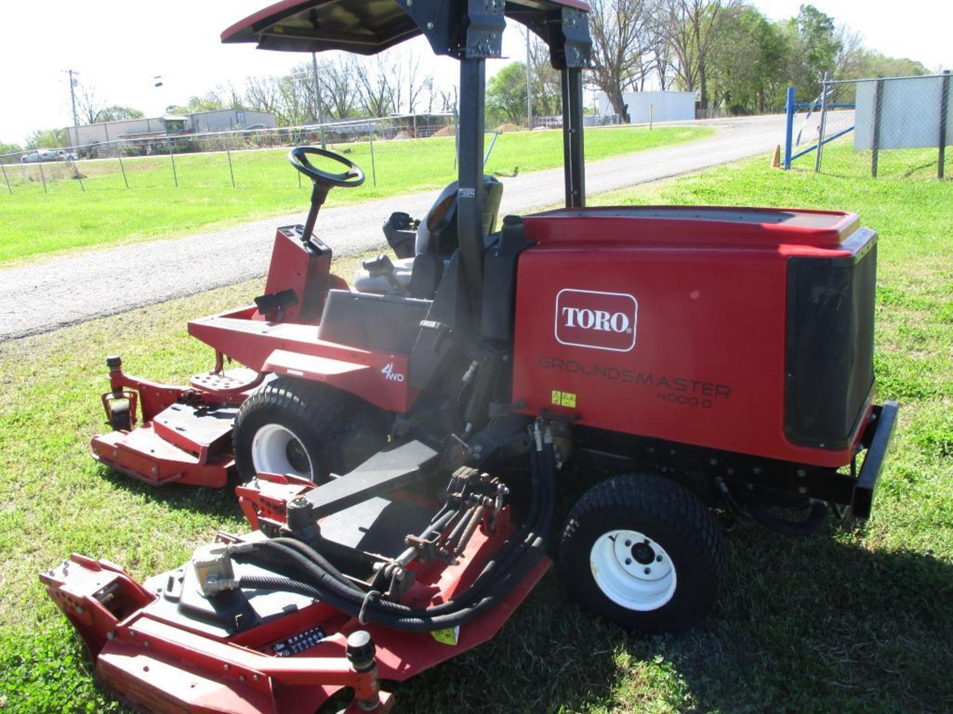 Toro Groundsmaster 4000-D 4-Wheel Drive 12' Bat-Wing Mower, Kubota Y2403-T 4-Cylinder Diesel Engine, - Image 7 of 11