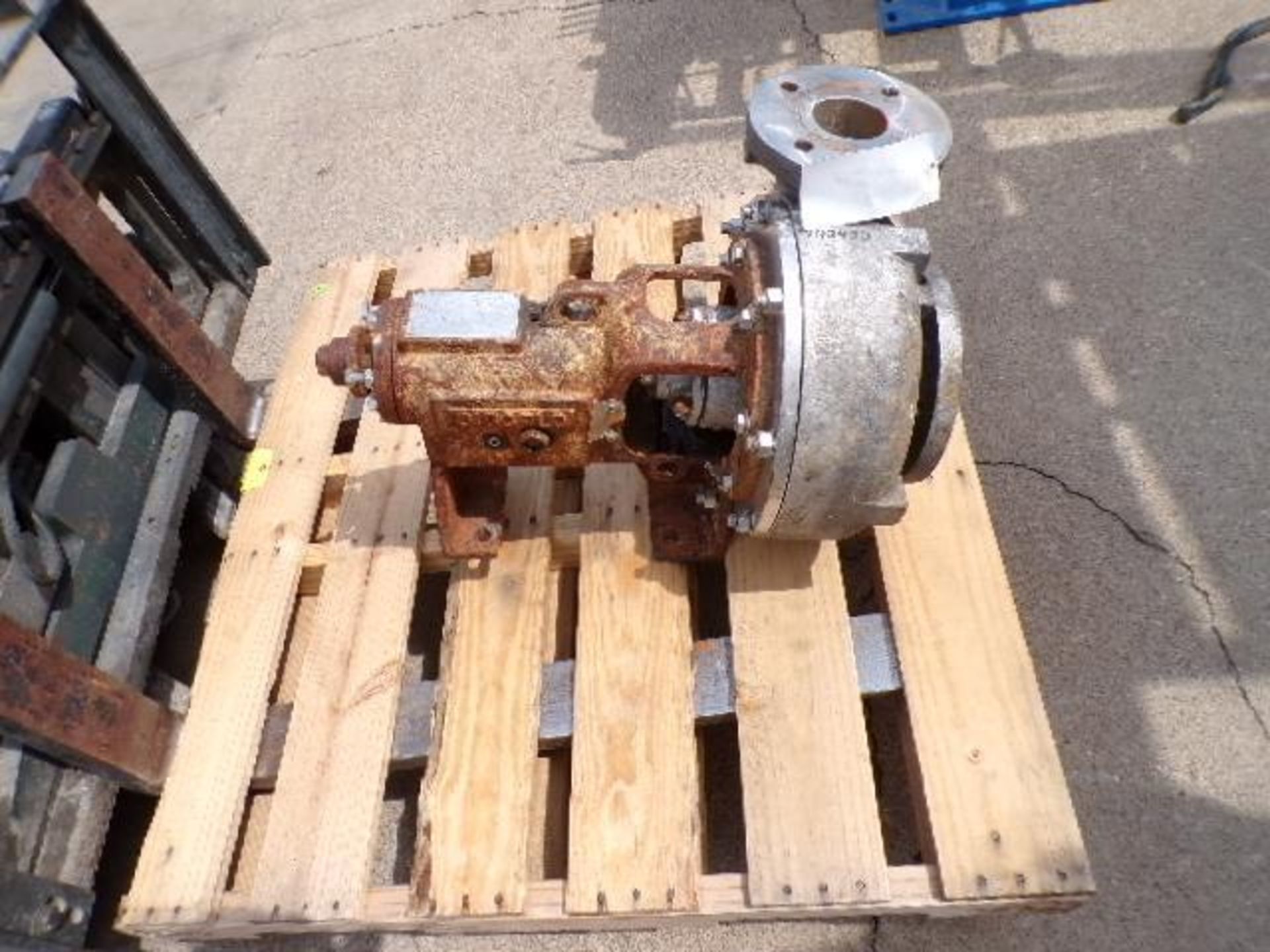 Pallet w/ (1) Discflo Pump, Model 403-12, 100 GPM, S/N 8455, 4" to 3" Ports (Used) - Image 3 of 4