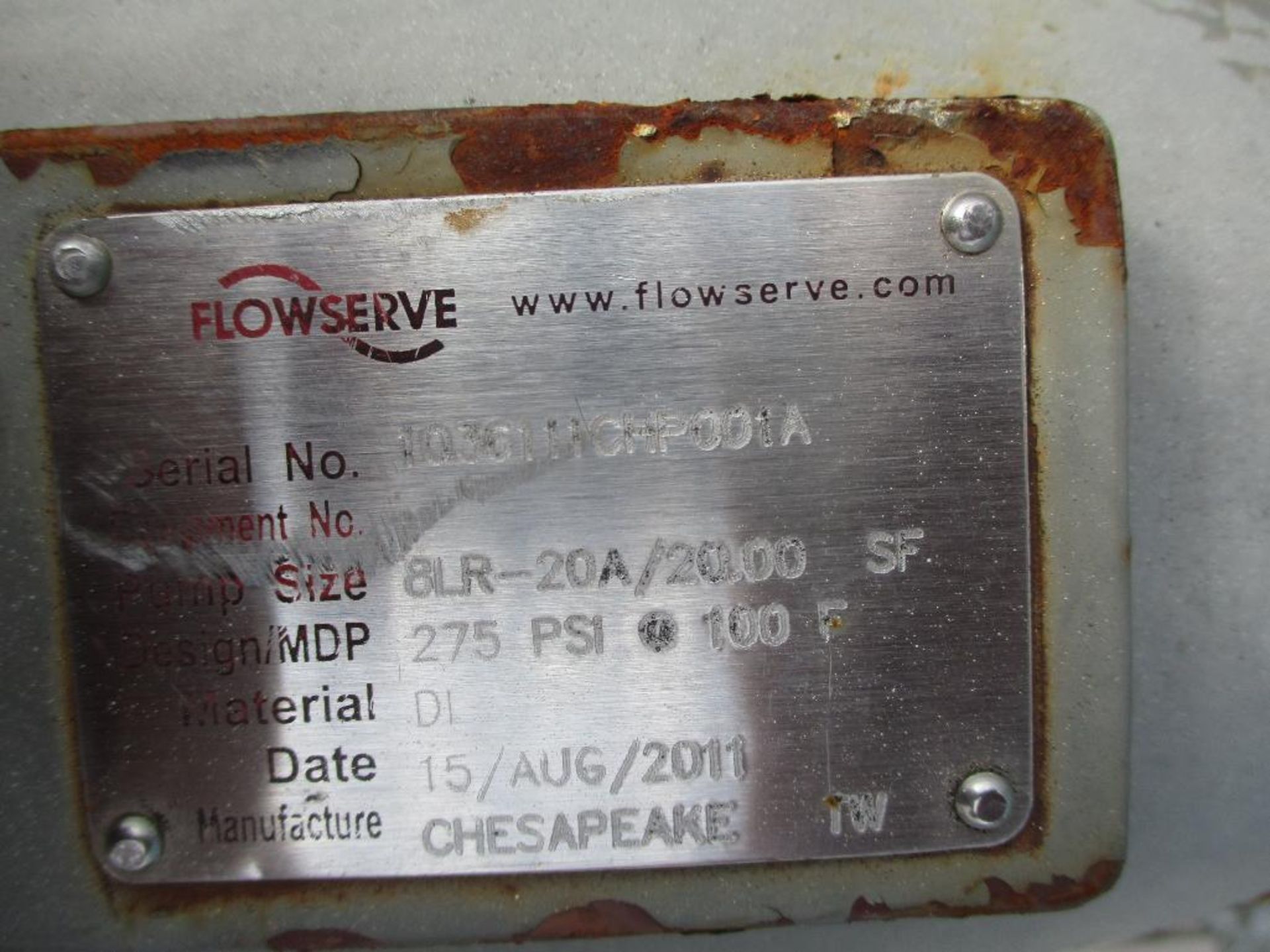 (1) Flowserve Pump, 8LR20A - Image 4 of 4