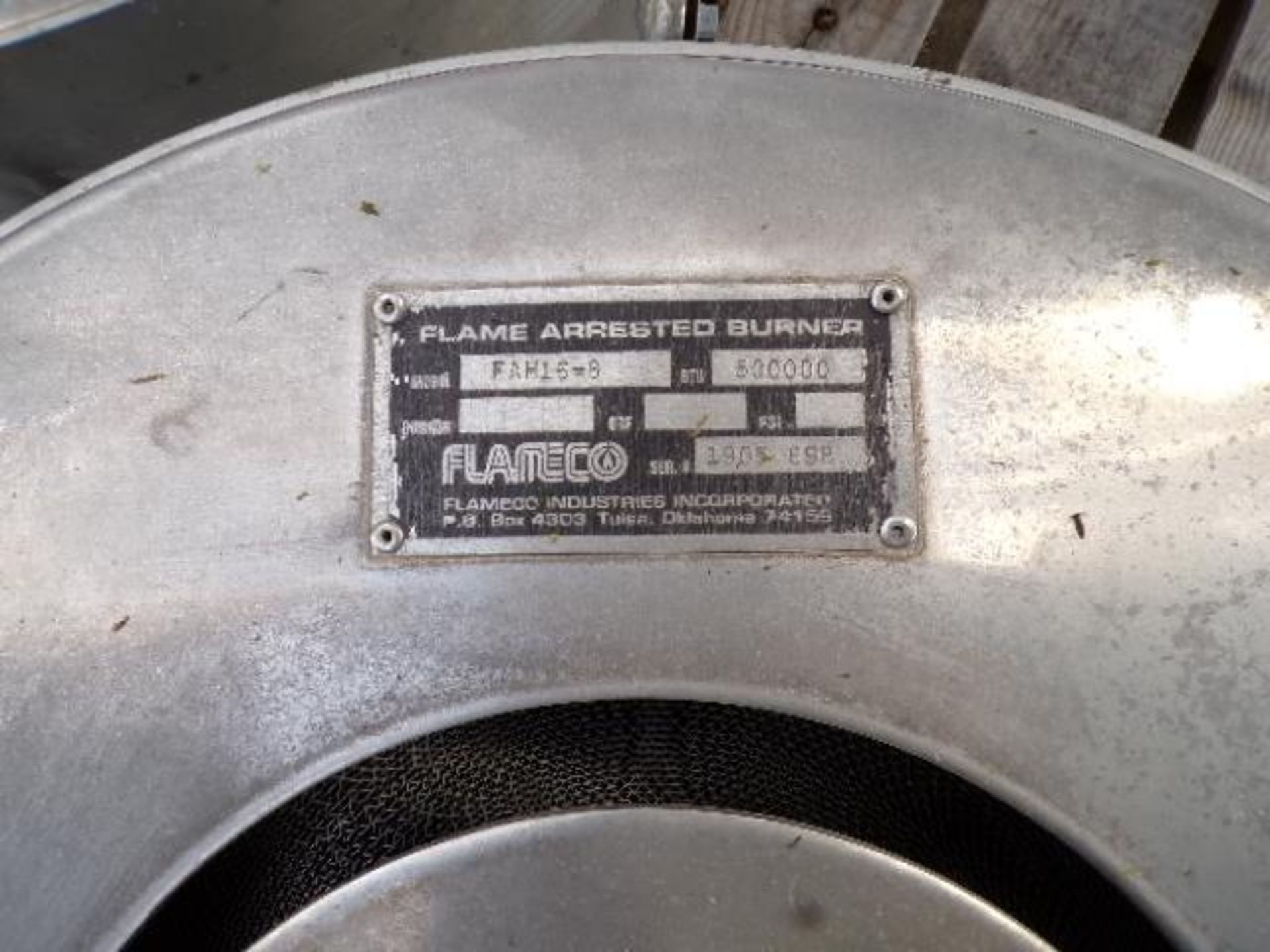 (2) Flameco Flame Arrested Burners, Model FAH16-8, 500,000 BTU (Used) - Image 3 of 3