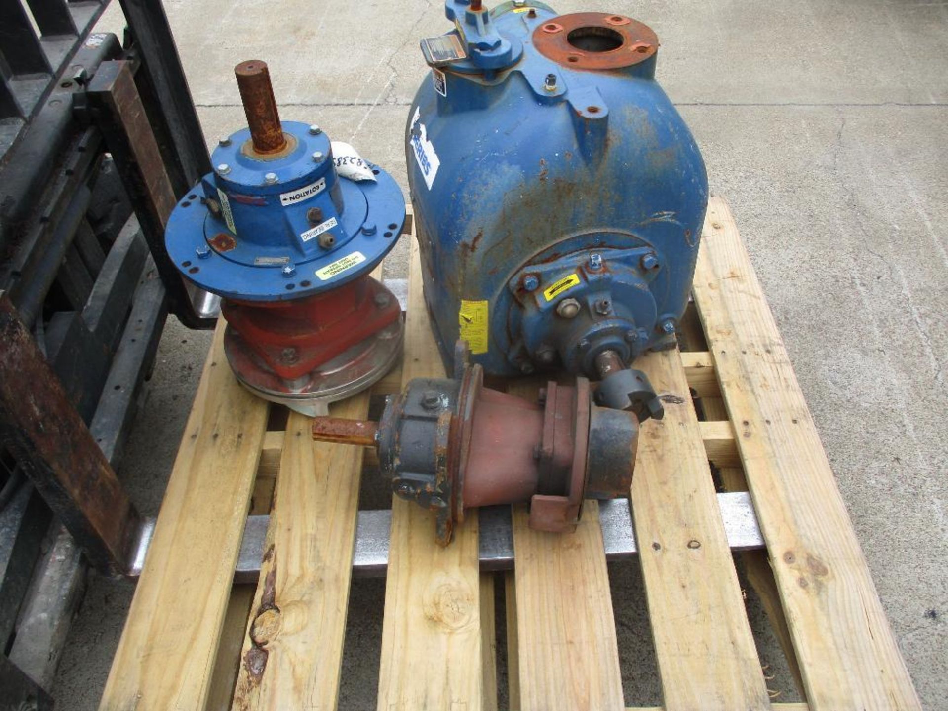 Pallet w/ (1) T-Series Gorman Rupp Pump & (2) Gorman Rupp Rotating Assemblies