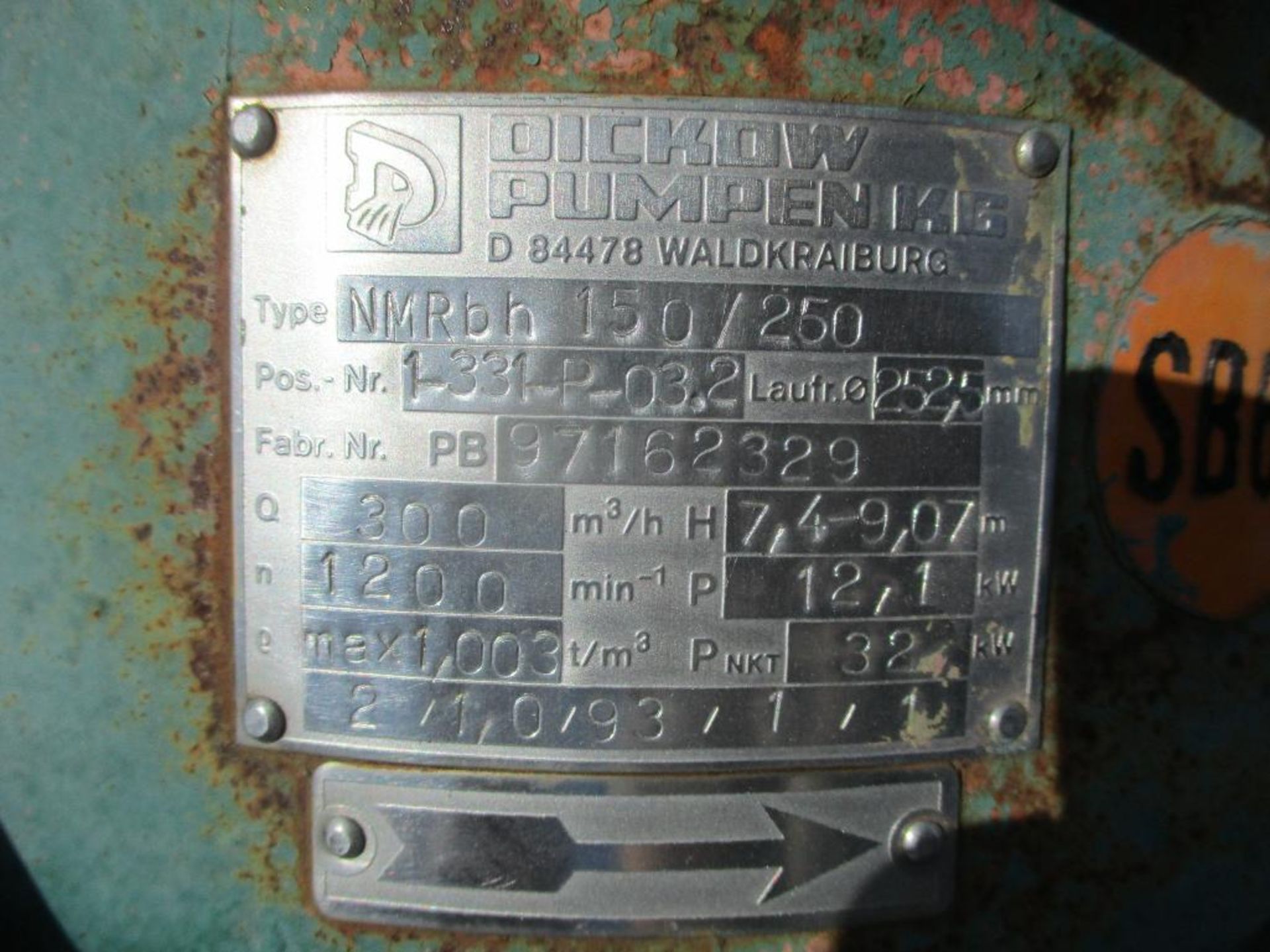 Dickow Pump, Type NMR6H, 150/250, 18 KW Motor - Image 4 of 4