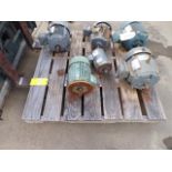 Pallet of (6) (Used) Electric Motors, 1/4HP, (3) 1.5HP, (1) 2HP