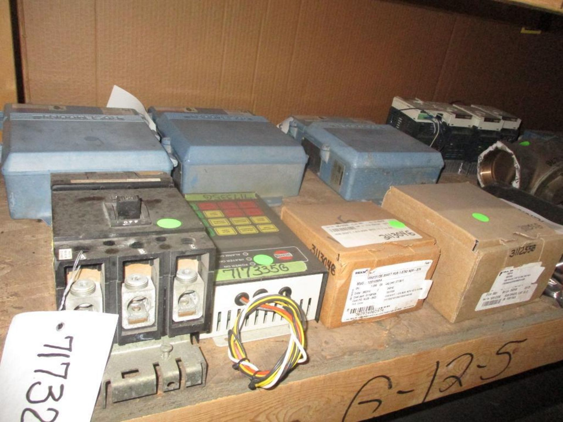 Contents of Shelf G-11-5 & G-12-5; Rosemount, Foxboro, Rexnord, Schneider, Fuji Electric